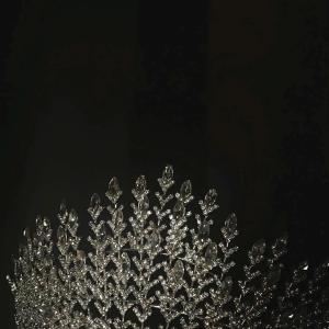 Handcrafted Bridal Tiara: Luxury Zircon Stone Crown, Elegant High Tiara