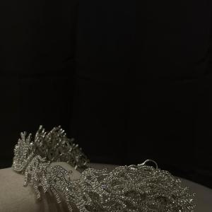 Luxury Double Sided Zircon Bridal Crown, Coral-Inspired Elegant Tiara