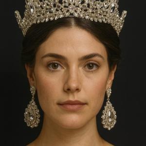 Zircon  Earrings and Tiara  Royal Set