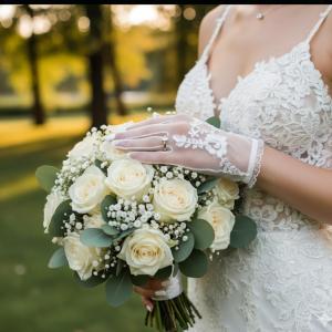 Handmade Elegant Short Lace Gloves | Bridal Wedding Accessory