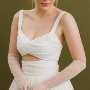 High-Quality Luna Pearl Bridal Gloves